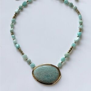 Studio Barse Aqua Amazonite Necklace with Gold Accents